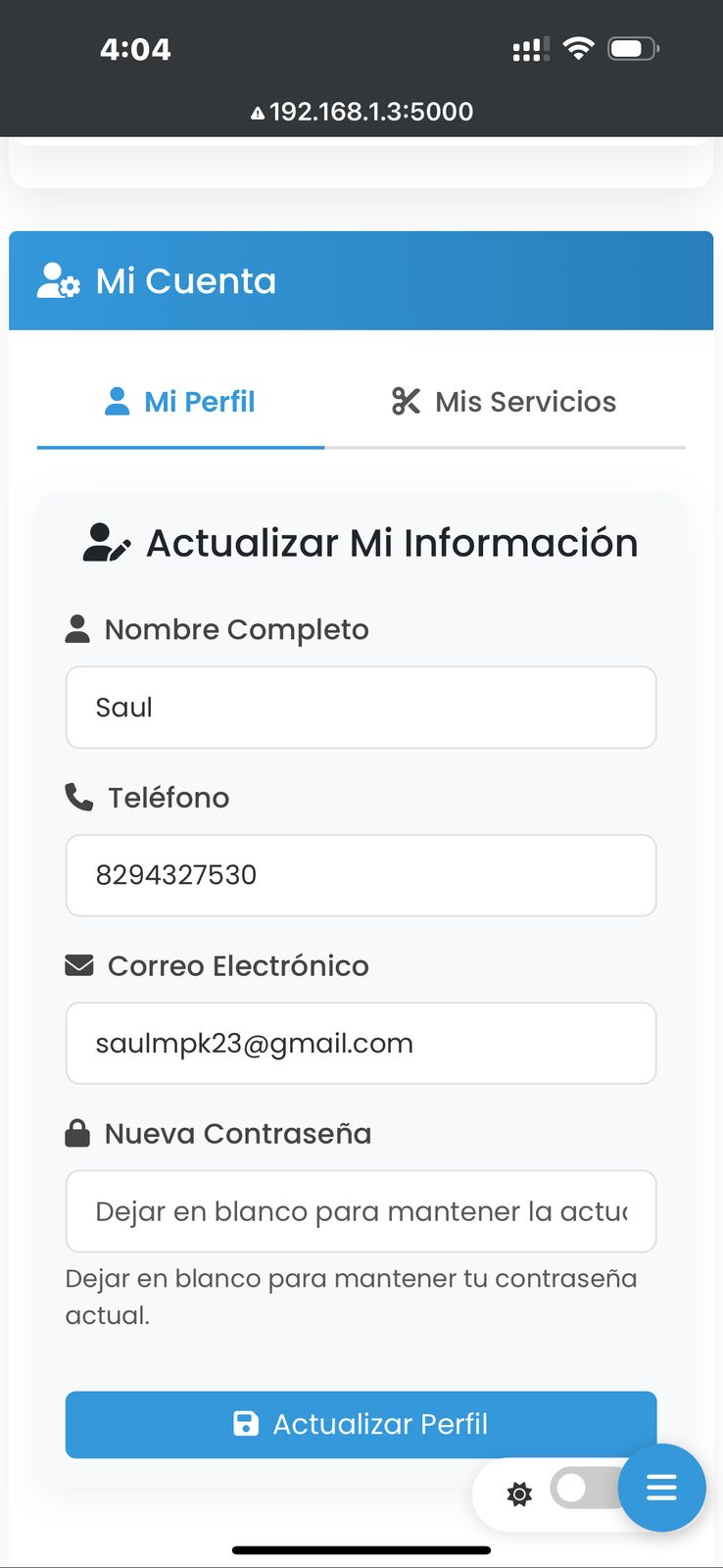 Panel de estadísticas diarias