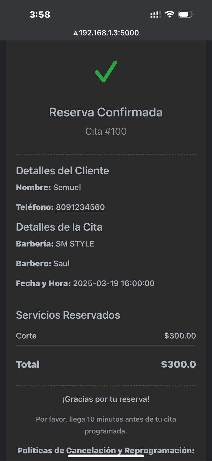 Panel de estadísticas diarias